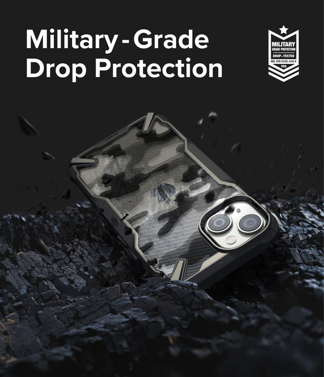 Ringke Fusion X Apple iPhone 14 Hoesje Back Cover Camo Zwart afbeelding 5