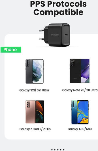 UGREEN Snellader 25W PD + USB-C naar USB-C Kabel 3A 2M Zwart afbeelding 6