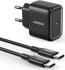 UGREEN Snellader 25W PD + USB-C naar USB-C Kabel 3A 2M Zwart afbeelding 1