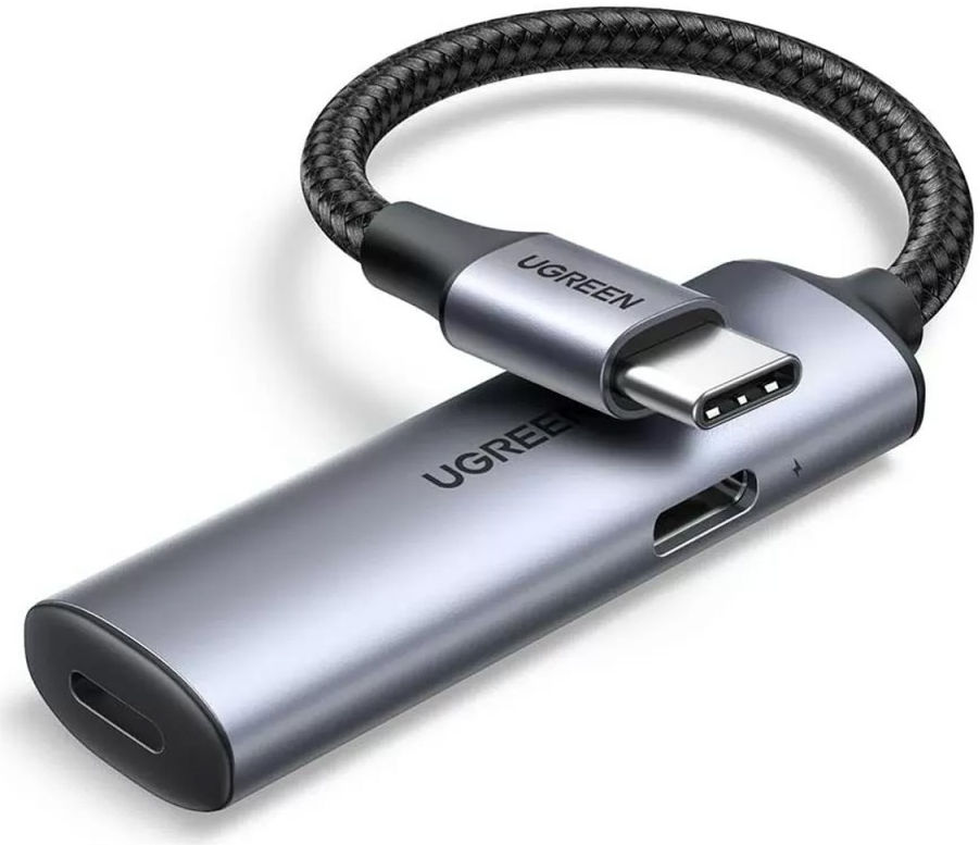 UGREEN 2-in-1 Adapter USB-C naar USB-C/Lightning 60W PD Splitter Grijs afbeelding 1