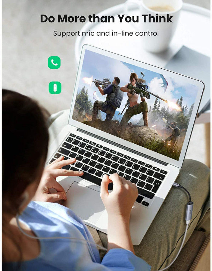 UGREEN 2-in-1 Adapter USB-C naar USB-C/Lightning 60W PD Splitter Grijs afbeelding 3
