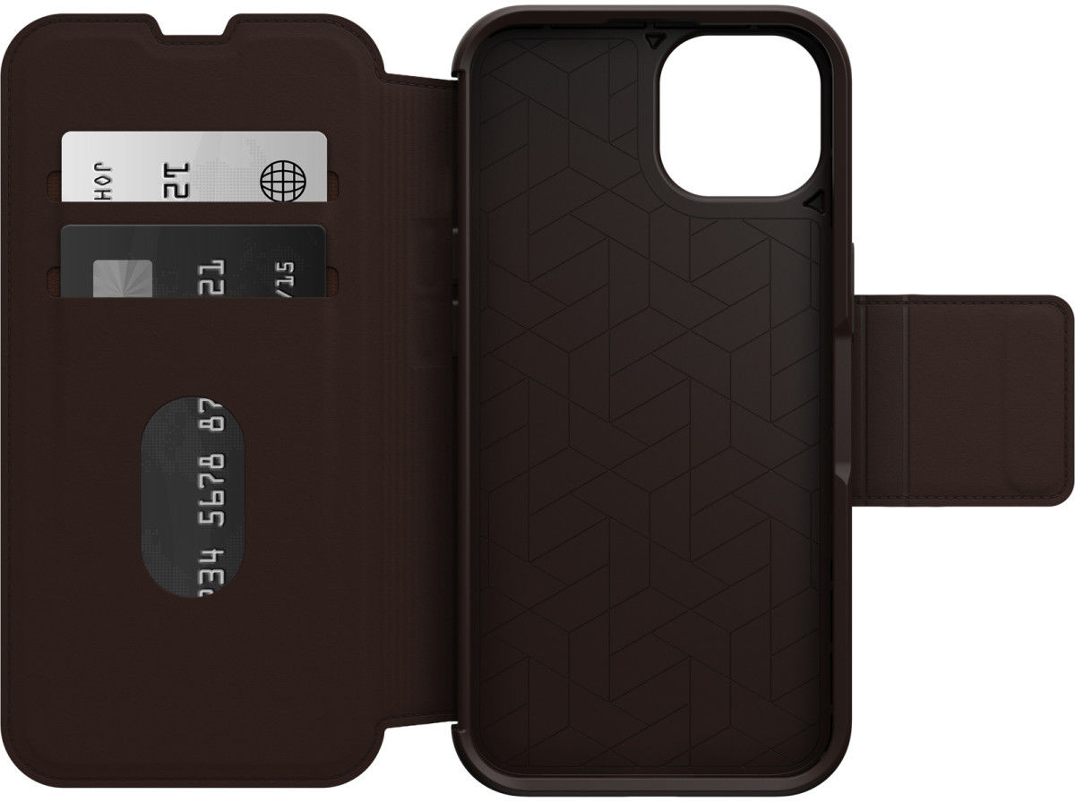 OtterBox Strada Apple iPhone 14 Hoesje Echt Leer Book Case Bruin afbeelding 3