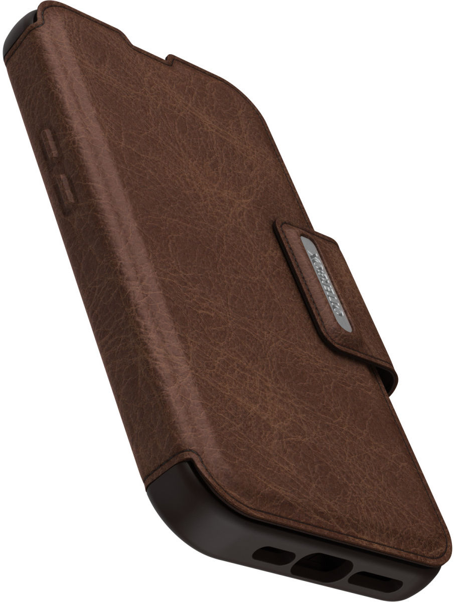 OtterBox Strada Apple iPhone 14 Hoesje Echt Leer Book Case Bruin afbeelding 6