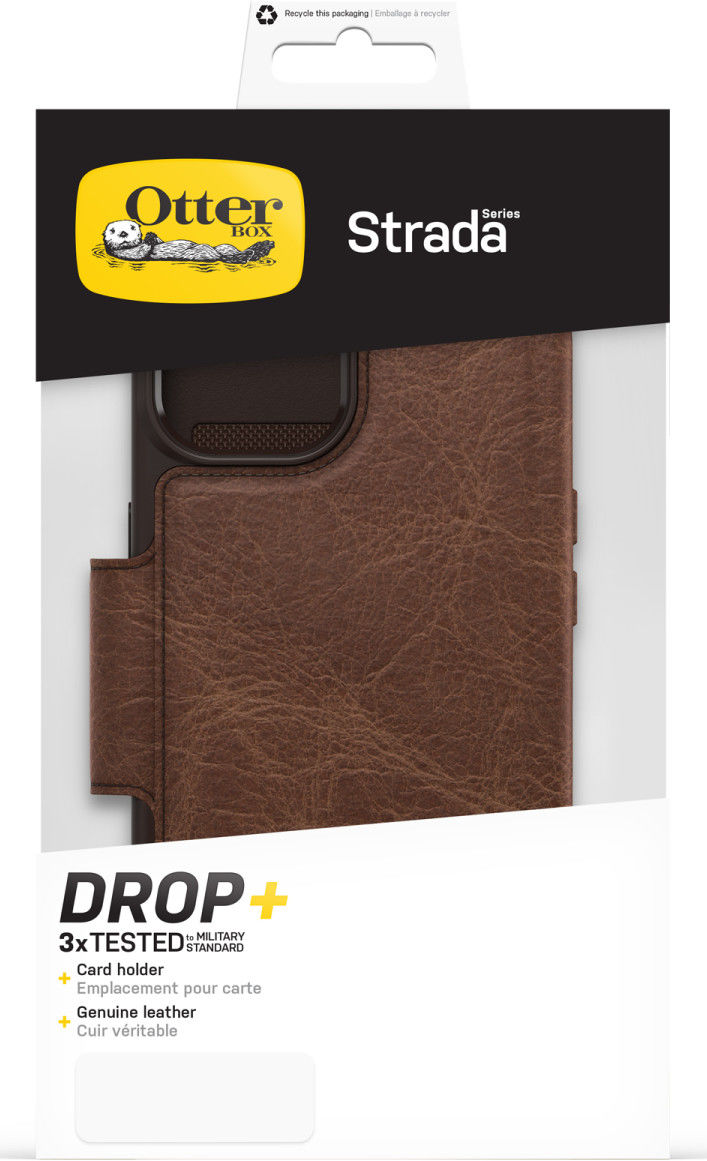 OtterBox Strada Apple iPhone 14 Hoesje Echt Leer Book Case Bruin afbeelding 7