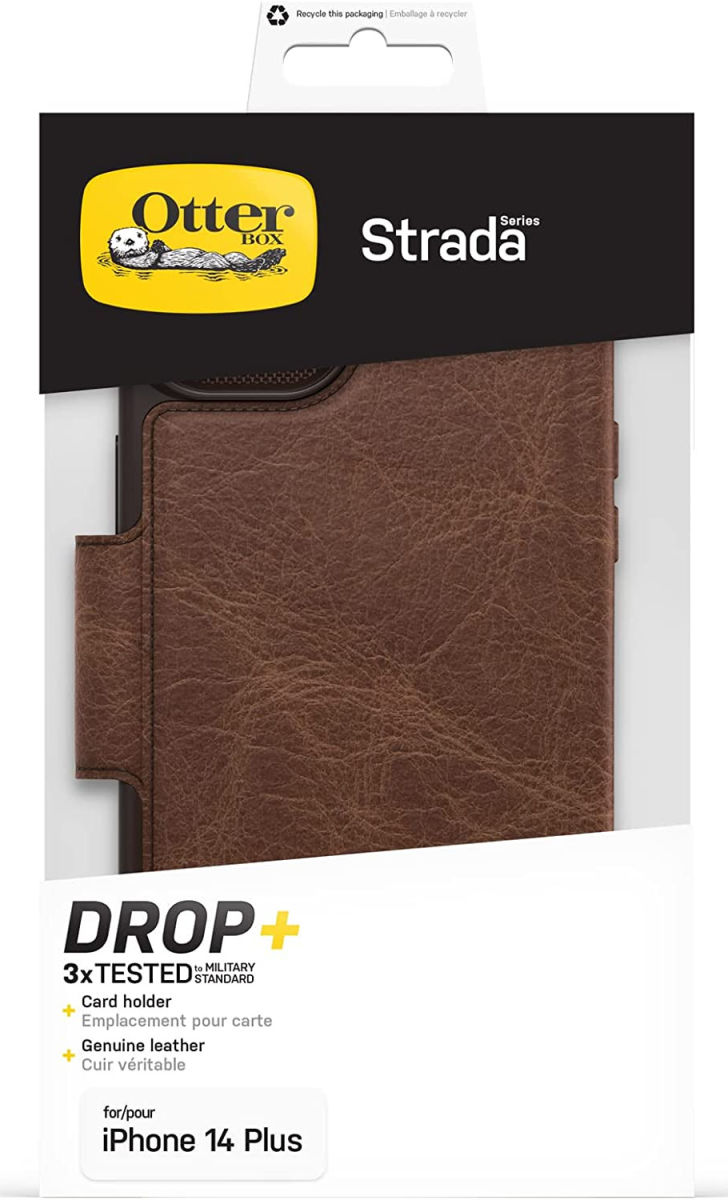 OtterBox Strada Apple iPhone 14 Plus Hoesje Echt Leer Book Case Bruin afbeelding 6