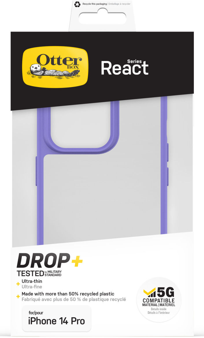 OtterBox React Apple iPhone 14 Pro Hoesje Back Cover Transparant Paars afbeelding 9