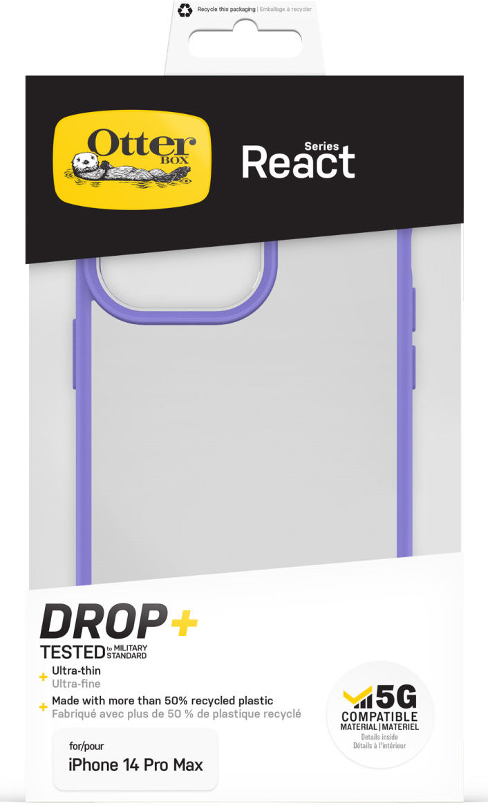 OtterBox React iPhone 14 Pro Max Hoesje Back Cover Transparant Paars afbeelding 10