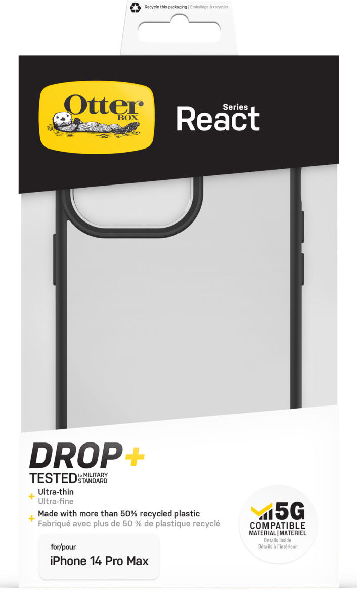 OtterBox React iPhone 14 Pro Max Hoesje Back Cover Transparant Zwart afbeelding 10