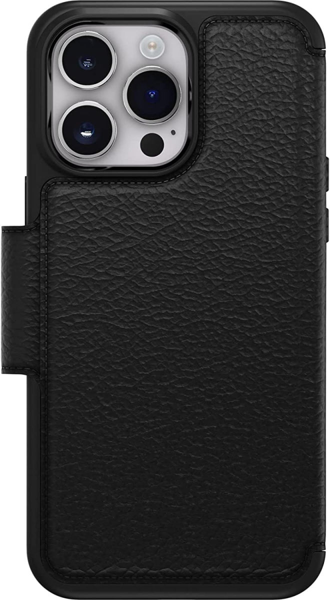 OtterBox Strada iPhone 14 Pro Max Hoesje Echt Leer Book Case Zwart afbeelding 3