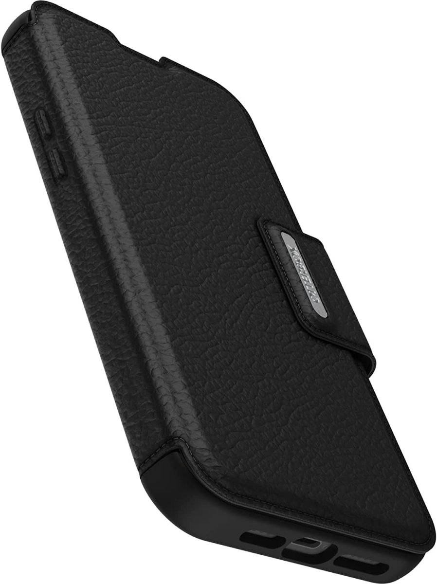 OtterBox Strada iPhone 14 Pro Max Hoesje Echt Leer Book Case Zwart afbeelding 5
