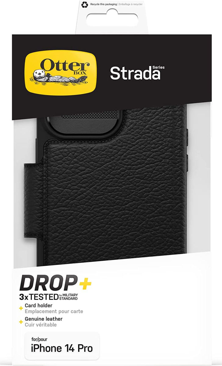 OtterBox Strada iPhone 14 Pro Max Hoesje Echt Leer Book Case Zwart afbeelding 6