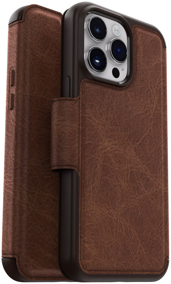 OtterBox Strada iPhone 14 Pro Max Hoesje Echt Leer Book Case Bruin afbeelding 1