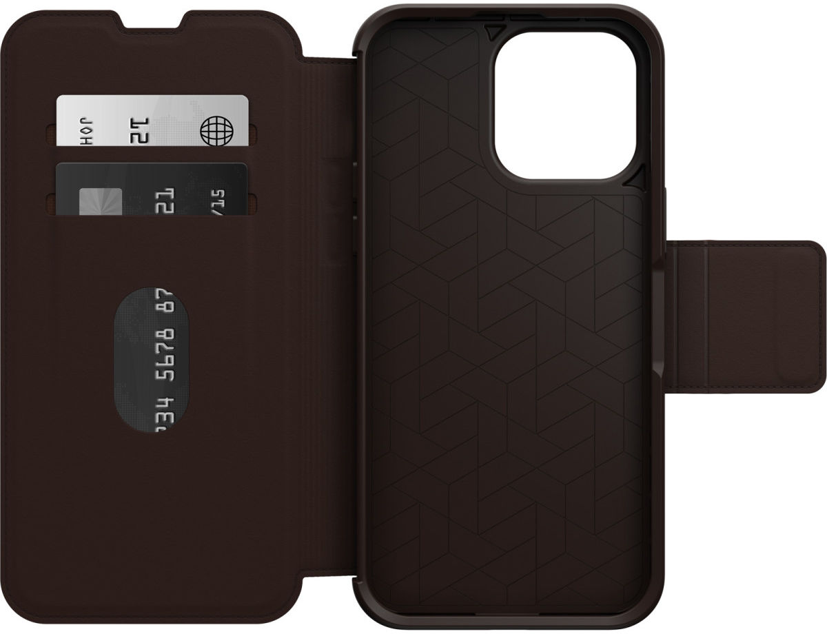 OtterBox Strada iPhone 14 Pro Max Hoesje Echt Leer Book Case Bruin afbeelding 5