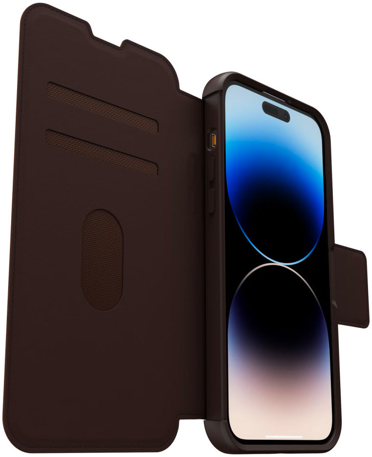 OtterBox Strada iPhone 14 Pro Max Hoesje Echt Leer Book Case Bruin afbeelding 4