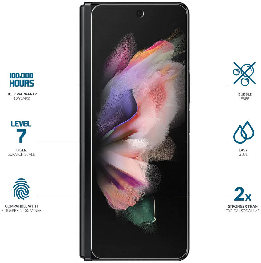 Eiger Samsung Galaxy Z Fold 4 Tempered Glass Case Friendly Voorkant afbeelding 3