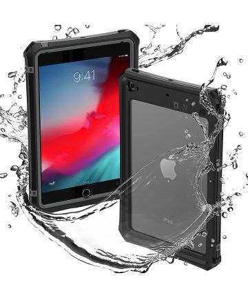 Apple iPad Mini 5 Hoes Waterdicht Full Protect Cover IP68 Zwart Hoesjes
