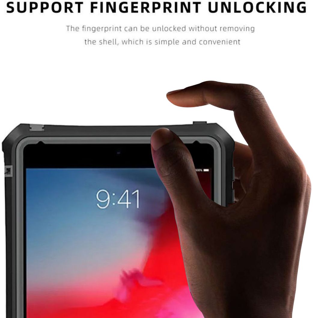 Apple iPad Mini 5 Hoes Waterdicht Full Protect Cover IP68 Zwart afbeelding 7