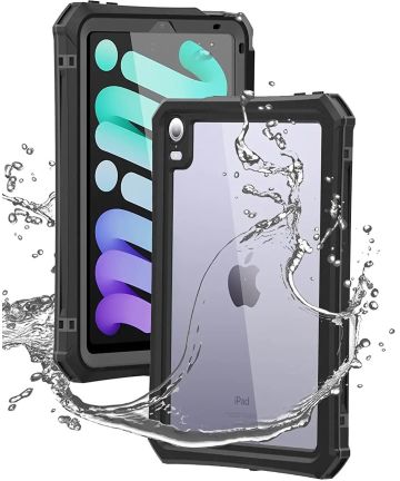 Apple iPad Mini 6 Hoes Waterdicht Full Protect Cover IP68 Zwart Hoesjes
