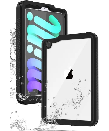 Apple iPad Mini 7 / 6 Hoes Waterdicht Full Protect Cover IP68 Zwart Hoesjes