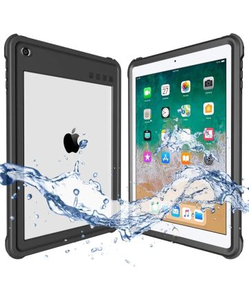 Apple iPad 9.7 (2017/2018) Hoes Waterdicht Full Protect Cover Zwart Hoesjes