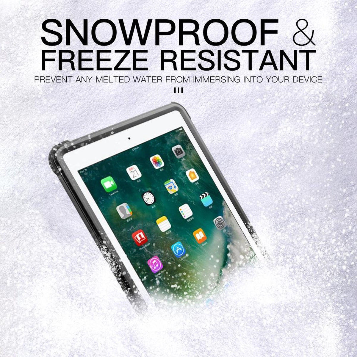 Apple iPad 9.7 (2017/2018) Hoes Waterdicht Full Protect Cover Zwart afbeelding 4