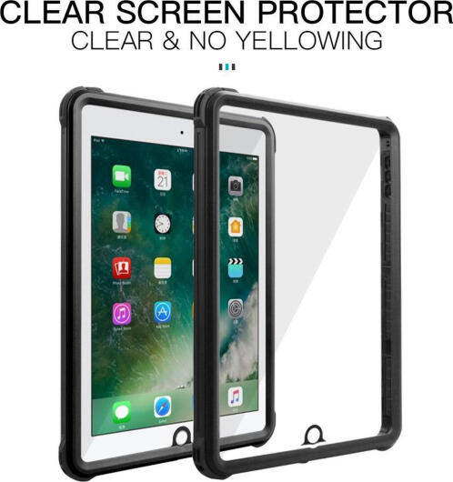 Apple iPad 9.7 (2017/2018) Hoes Waterdicht Full Protect Cover Zwart afbeelding 3