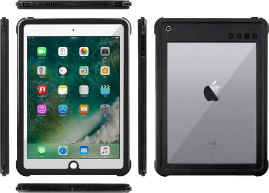 Apple iPad 9.7 (2017/2018) Hoes Waterdicht Full Protect Cover Zwart afbeelding 8