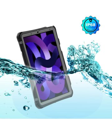 Apple iPad Air 2020/2022 Hoes Waterdicht Full Protect Cover IP68 Zwart Hoesjes
