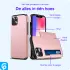 Apple iPhone 14 Hoesje met Kaart Houder Back Cover Roze Goud afbeelding 2
