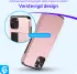 Apple iPhone 14 Hoesje met Kaart Houder Back Cover Roze Goud afbeelding 4