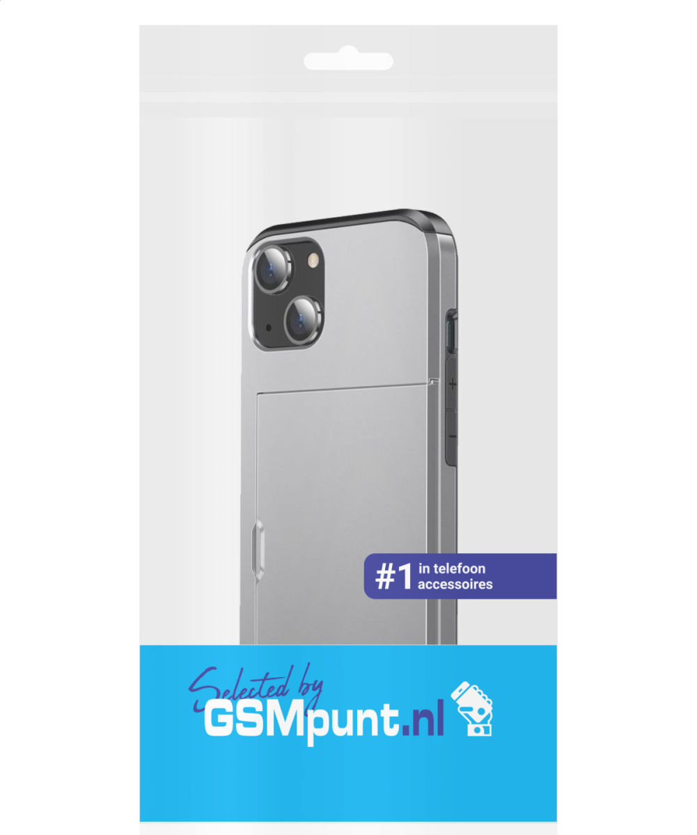Apple iPhone 14 Hoesje met Kaart Houder Back Cover Grijs afbeelding 19