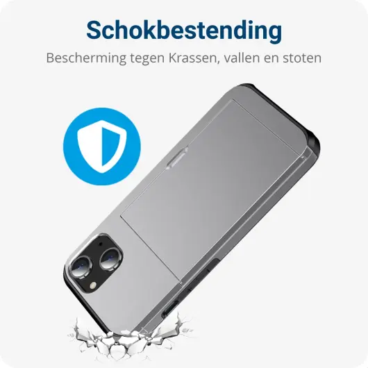 Apple iPhone 14 Hoesje met Kaart Houder Back Cover Grijs afbeelding 8