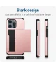 Apple iPhone 14 Pro Hoesje met Kaart Houder Back Cover Roze Goud