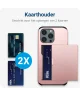 Apple iPhone 14 Pro Hoesje met Kaart Houder Back Cover Roze Goud