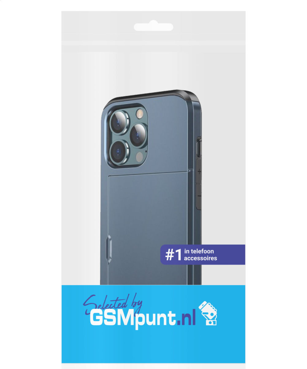 Apple iPhone 14 Pro Hoesje met Kaart Houder Back Cover Blauw afbeelding 19
