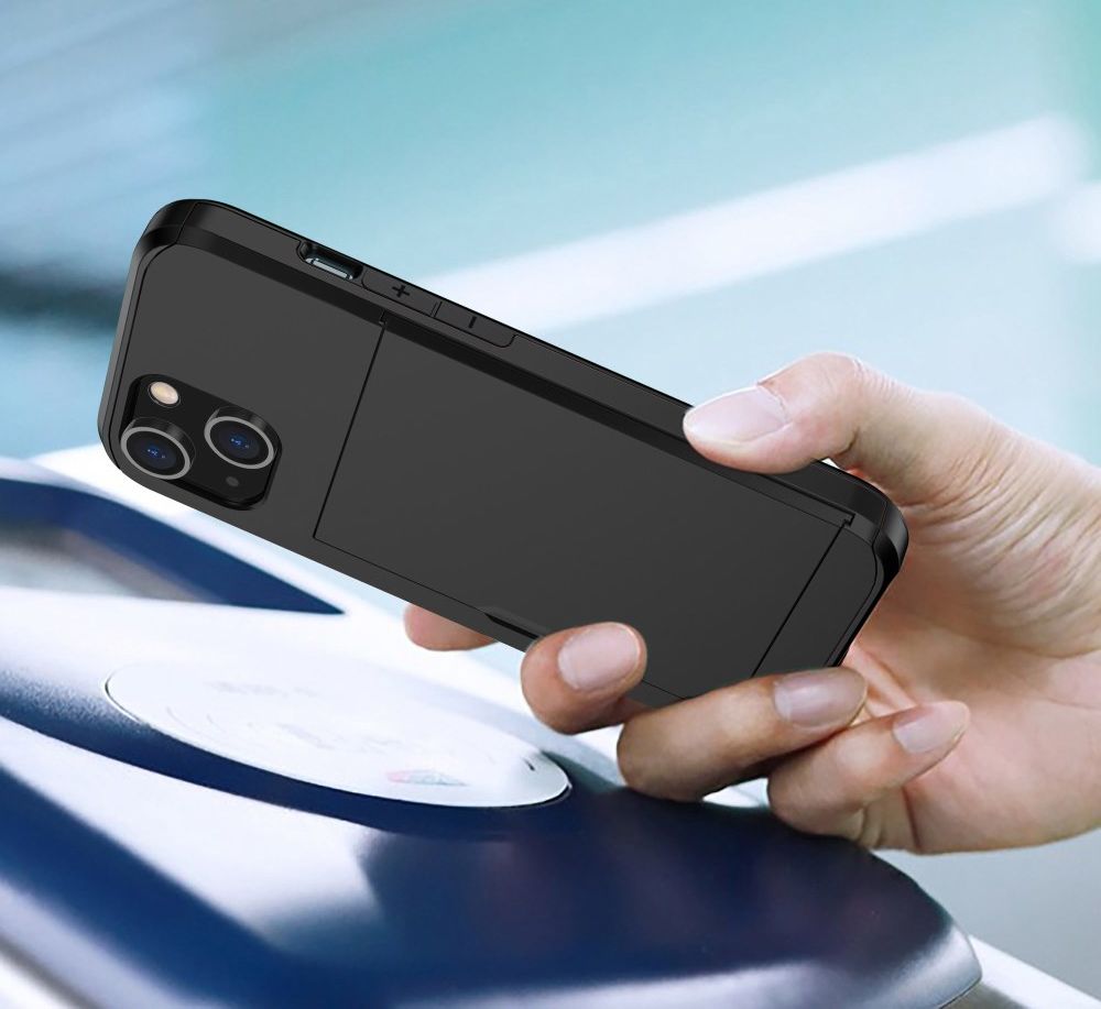 Apple iPhone 14 Plus Hoesje met Kaart Houder Back Cover Zwart afbeelding 16