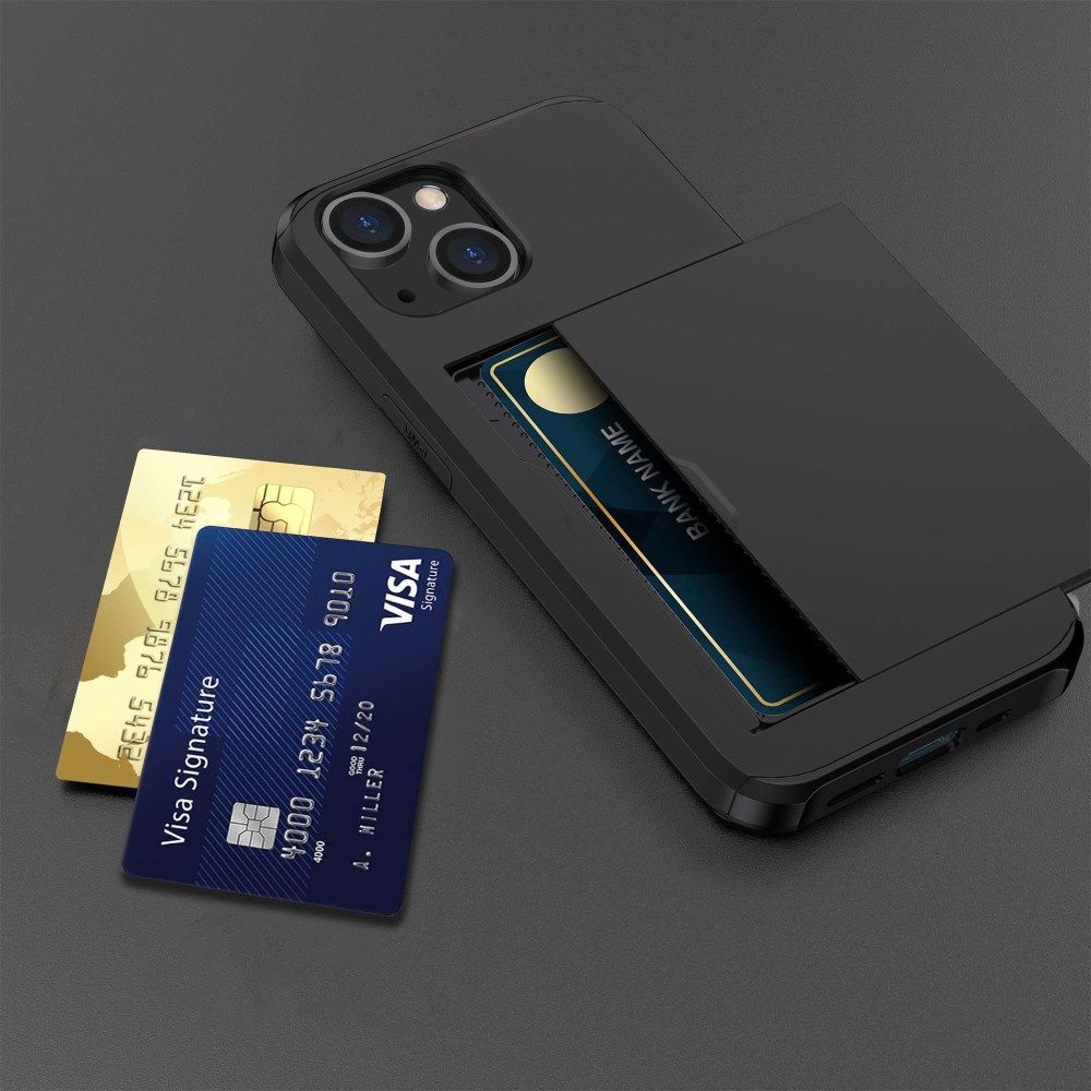 Apple iPhone 14 Plus Hoesje met Kaart Houder Back Cover Zwart afbeelding 18