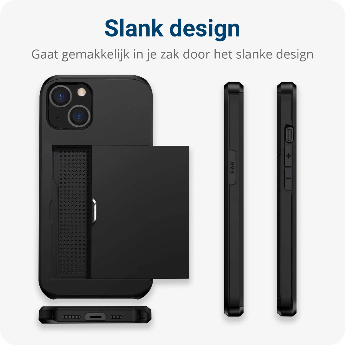 Apple iPhone 14 Plus Hoesje met Kaart Houder Back Cover Zwart afbeelding 12