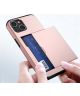 Apple iPhone 14 Plus Hoesje met Kaart Houder Back Cover Roze Goud