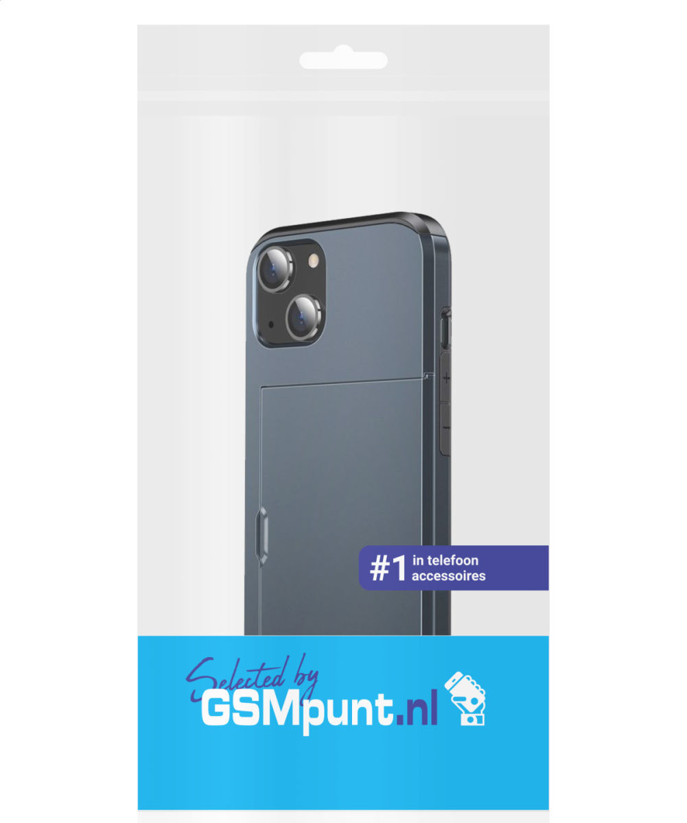 Apple iPhone 14 Plus Hoesje met Kaart Houder Back Cover Blauw afbeelding 19
