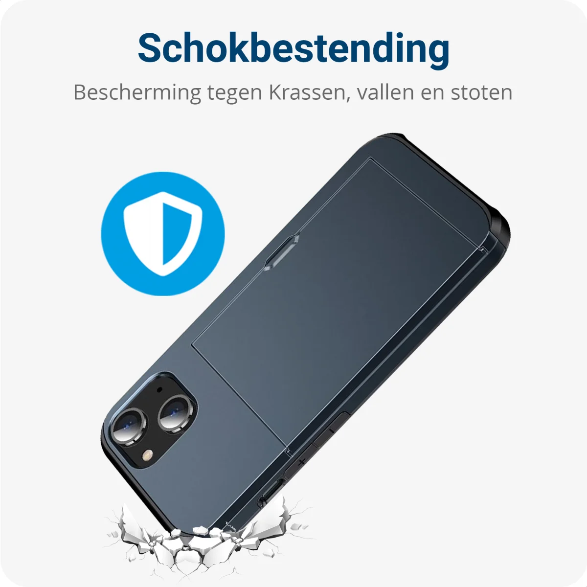 Apple iPhone 14 Plus Hoesje met Kaart Houder Back Cover Blauw afbeelding 8