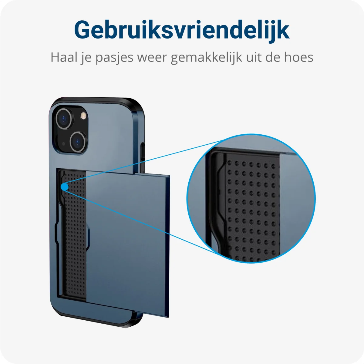 Apple iPhone 14 Plus Hoesje met Kaart Houder Back Cover Blauw afbeelding 10