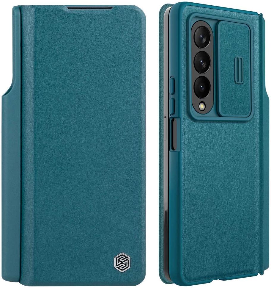 Nillkin Qin Pro Samsung Galaxy Z Fold 4 Hoesje met Camera Slider Groen afbeelding 2