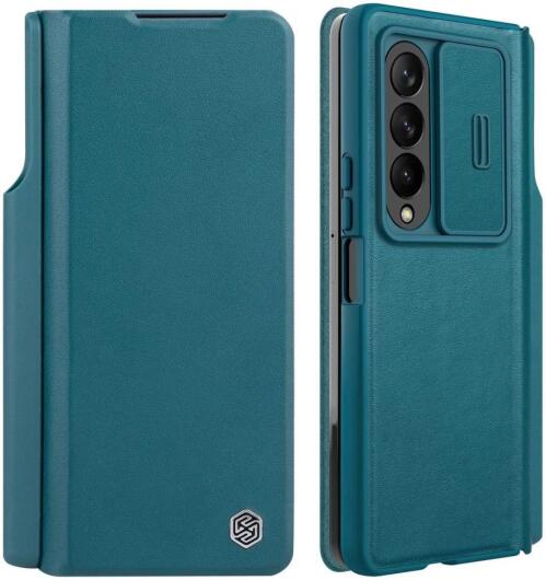 Nillkin Qin Pro Samsung Galaxy Z Fold 4 Hoesje met Camera Slider Groen afbeelding 2