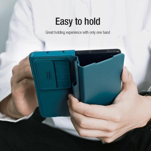 Nillkin Qin Pro Samsung Galaxy Z Fold 4 Hoesje met Camera Slider Groen afbeelding 7