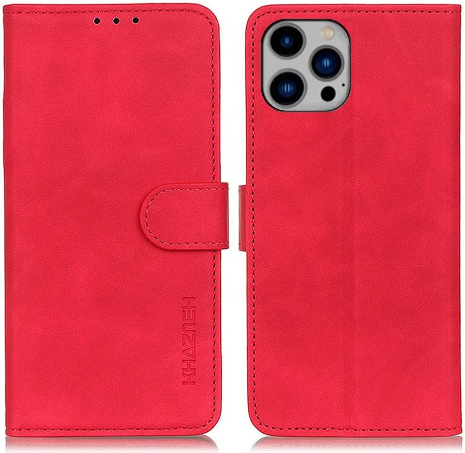KHAZNEH Apple iPhone 14 Plus Hoesje Retro Wallet Book Case Rood afbeelding 2