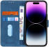 KHAZNEH Apple iPhone 14 Pro Hoesje Retro Wallet Book Case Blauw afbeelding 1