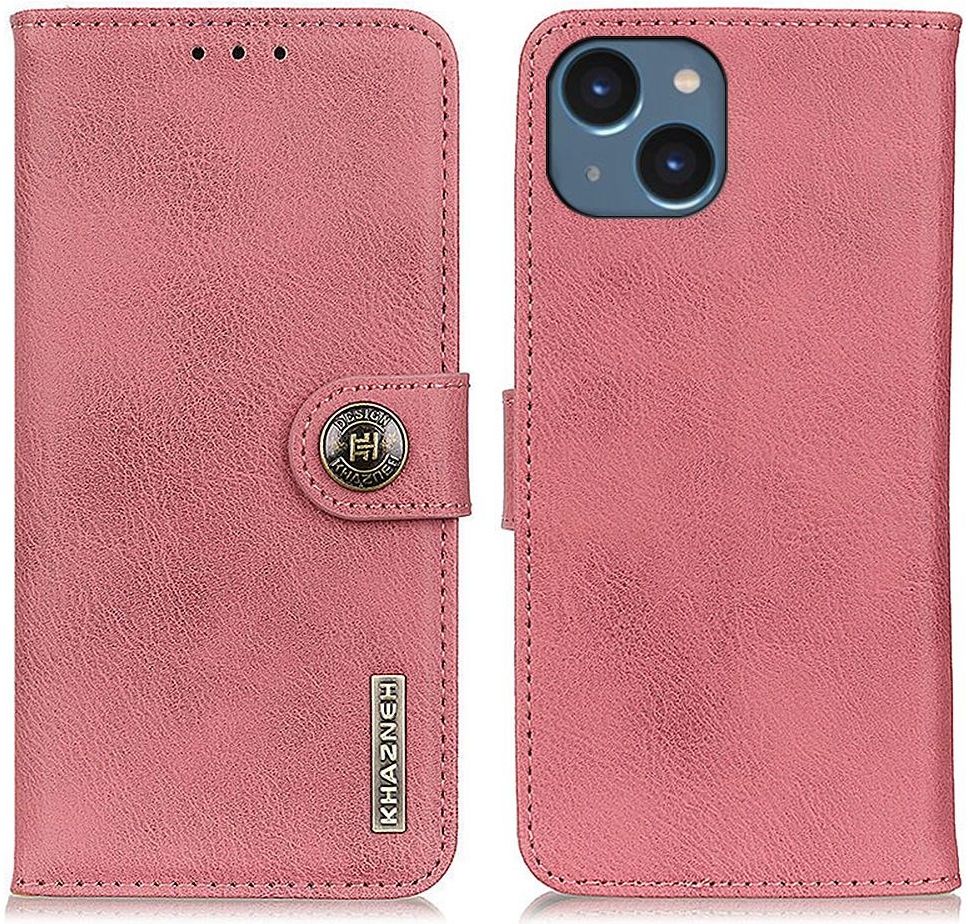 KHAZNEH Apple iPhone 14 Hoesje Portemonnee Book Case Kunstleer Roze afbeelding 2