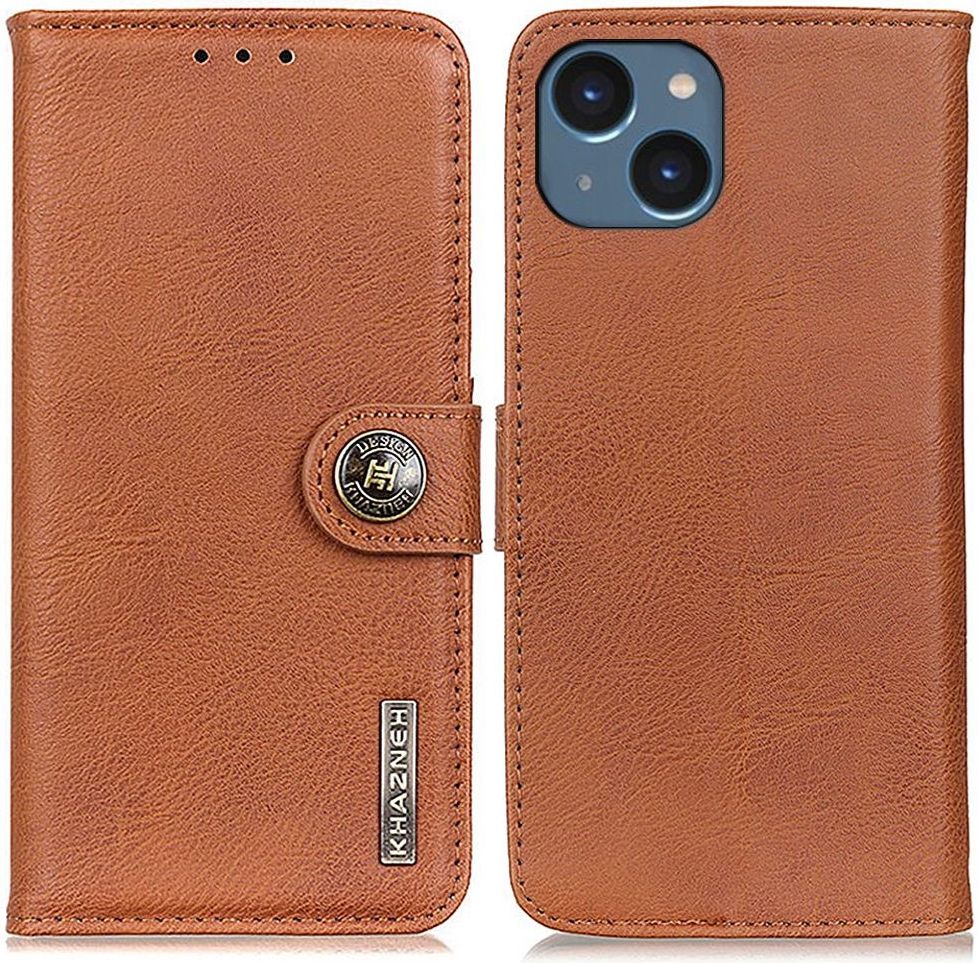 KHAZNEH Apple iPhone 14 Plus Hoesje Portemonnee Book Case Bruin afbeelding 2