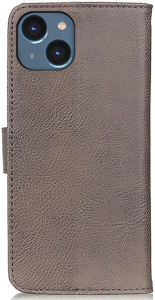 KHAZNEH Apple iPhone 14 Plus Hoesje Portemonnee Book Case Khaki afbeelding 9